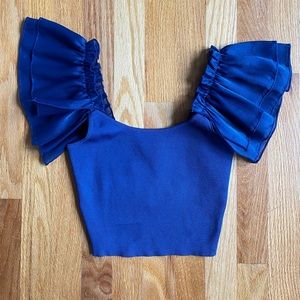 Lelis Cropped Puffed Sleeve Top